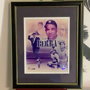 Yogi Berra picture with frame.